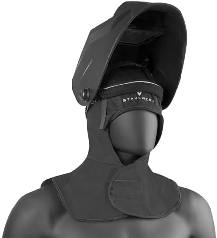 STAHLWERK Bonnet de soudage résistant à la chaleur - Bonnet de soudeur en tissu robuste, casque de soudure, masque de soudure, vêtements ignifuges pour le soudage et la découpe au plasma