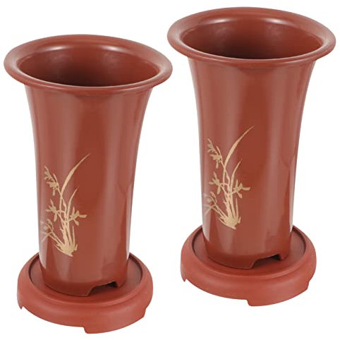 Kisangel 2ensembles Pots à Orchidées Lot Soucoupe Jardinières pour Plantes Intérieur Fleurs De Jardin