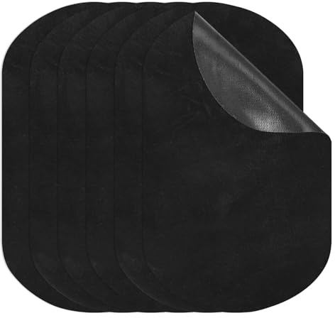 PATIKIL Bügelflicken 11 x 18 cm, 6er Pack ovale Ellenbogenflicken Knie-Reparaturflicken Wildleder Stoffapplikationen für Hemd Jeans Jacke Kleidung Reparatur Dekorationsset, Schwarz