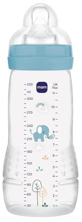 MAM Easy Active 6+ Monate, Ozean (330 ml), mit Silikonsauger, ultraschneller X-Geschwindigkeit, mit luftdichtem Verschluss