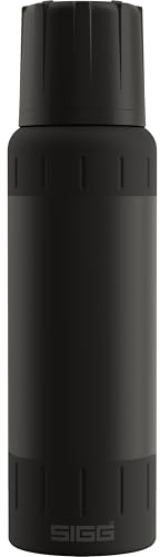 SIGG - Isolierte Trinkflasche - Thermosflasche Alpine Star Black, mit Becher - 27 St. Heiß, 100 St. Kalt - Kompakt & Robust - Auslaufsicher - BPA-frei - Outdoor, Camping & Wandern - Schwarz - 1L
