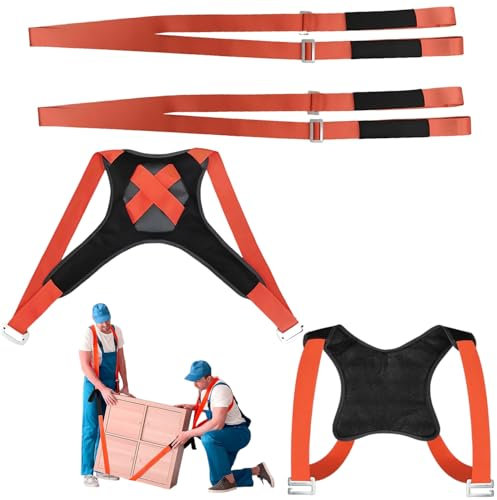 Tragegurte Umzug Kit, Hebegurt Umzugshelfer mit Weste für 2 Personen, Einstellbarer Transportgurt Hebehilfe für Möbel & Geräte, Möbeltragegurte Möbeltransport, Tragfähigkeit 400 kg
