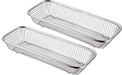 Cesta de Acero Inoxidable para Lavavajillas Plata 2 Piezas | Acero Inoxidable, Resistente a Altas Temperaturas, Función de Drenaje y Almacenamiento