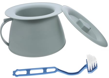 NIYANGLE Portable Urinal Bedpan with Lids and Cleaning Brush 1.5l Light Green Pp Material Easy to Clean Versatile Usage for Office and Nighttime Use Suitable for Elderly and Pregnant Women