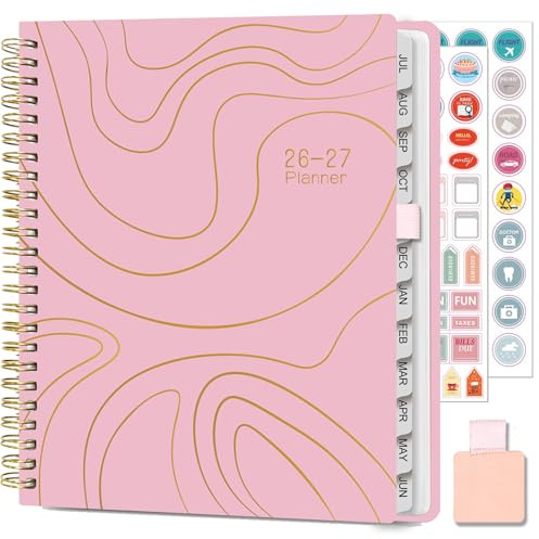 NEYSA Academic Diary 2026 2027 Week to View A4 - July 2026 to June 2027 (12 Months) Appointment Book, Teacher Planner with Self-adhesive pen loop, Planner Stickers - 11.5 x 8.8 ‘’