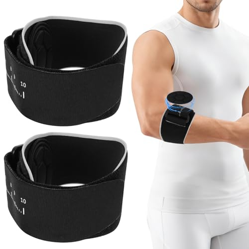 LURICO Ellenbogenbandage Tennisarm Bandage, 2 Stücke Einstellbare Golferarm Manschette mit Kompressionspolster Epicondylitis Bandage Oberarmschutz Rechts und Links für Herren Damen Kraftsport im Gym