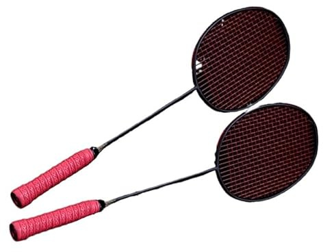 ZQINGQING Badminton Set Raqueta de bádminton Profesional Ultraligera Fibra Carbono G4 72 g y 22-30 LB (2 Unidades/1 Lote)(2pcs Red)