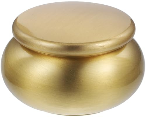 MAGICLULU Boîte à Cendres Urne Funéraire en Métal Cuivre, Petite Urne Scellée Étanche, Pot de Rangement Décoratif Multifonction, Adaptée pour Cendres Humaines, Bijoux et Objets Précieux,