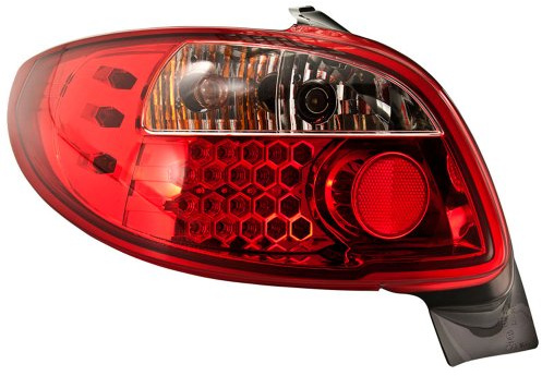 AutoStyle Satz LED Heckleuchten passgenau | kompatibel mit Peugeot 206 exkl. CC/SW - Rot/Klar