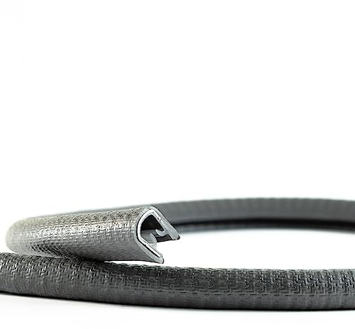 EUTRAS Kantenschutz 1-4,5 mm Grau-Anthrazit – Selbstklemmendes U-Profil ohne Kleber, PVC mit Stahlkern, Türkantenschutz Auto, Schutzleiste für Blech, Metall, Möbel & Karosserie