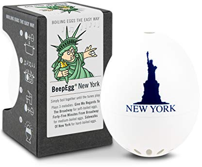 New York PiepEi - Singende Eieruhr zum Mitkochen - Eierkocher | Zusammen mit den Eiern kochen: Spielt für weich, mittel & hart eine Melodie - Lustiger & funktionaler Eggtimer - Musik Kochei