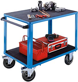 eurokraft | Bürowagen | Tragfähigkeit 100 kg | 3 Etagen | LxBxH 770 x 405 x 1020 mm