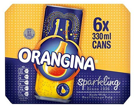 Orangina Lot de 6 boissons pétillantes pour fruits 330 ml