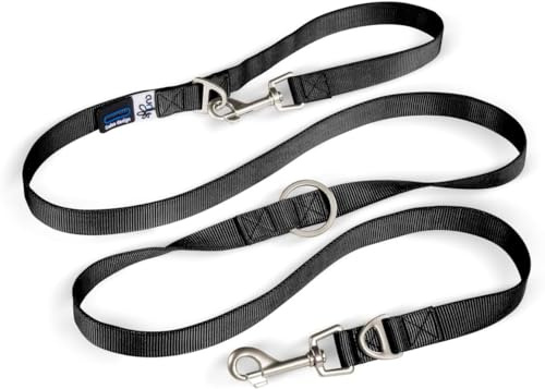 Justerbart leash nylon svart M