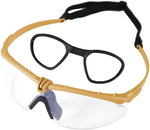 Nuprol Battle Pro Airsoft Eye Protection RX Inserts - EN166 B-Rated Half-Rim Protective Eyewear with Anti-Fog Lens