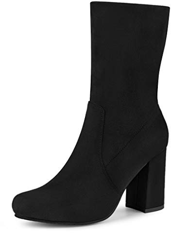 Allegra K Bottines Femmes talon compensé pliables extensibles semelles compensées Noir 41