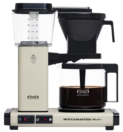 Moccamaster KBG Select, Kaffeemaschine, Retro Kaffeemaschine, Filterkaffee, Off-White, 1.25L