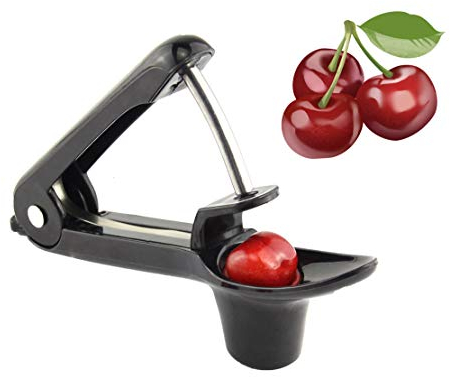 Yillsen Cherry Pitter Tool, Heavy Duty Olive Pitter Tool,Cherry Stoner Pitter Core Remover, Portable Cherry Pitter kitchen aid with Space-Saving Lock Design - Black