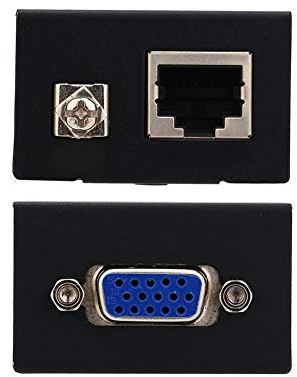 Adaptateur de répéteur d'extension de VGA Câble Ethernet RJ45 CAT-5/6 (émetteur + récepteur), Prend en Tous Les Types de système Informatique (200ft / 60M)
