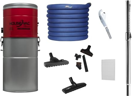 HouseVac HV755ST Zentralstaubsauger Set mit Retraflex 2; Zubehör Kit, Hybrid Filter System Leistungsstarkes Vakuumsystem 1700 W Hohe Saugkraft Leise Kompaktes Design mit Zubehör (12.2m)