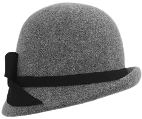 CAPPELLERIA MELEGARI Damenhut Cloche Tindara | Wollfilz wasserdicht | Herbst/Winter, grau, One size