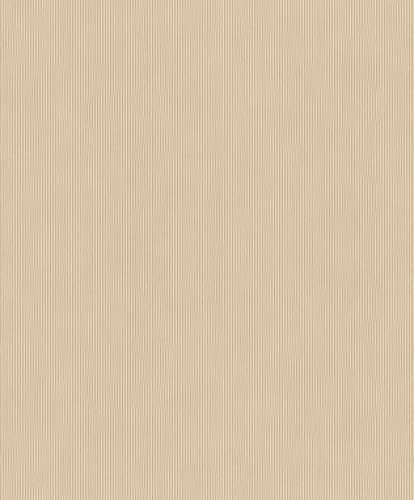 Rasch Tapeten 521467 - Einfarbige Vliestapete in hellem Creme-Beige mit Linien in 3D Optik aus der Kollektion Concrete - 10,05m x 0,53m (LxB)