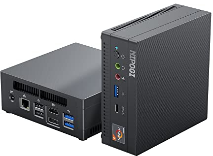 NiPoGi AMD Ryzen 7 3750H Mini PC,16GB RAM+512GB M.2 SSD Ordenadors de Sobremesa,Windows 11, Support 2.5”SSD/HDD,Bluetooth 4.2,Dual WiFi,4K,Triple Display Office Computadora