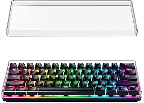 GEEKRIA Custodia tastiera in acrilico premium tastiera compatta 60% con 61 tasti, compatibile con Razer Huntsman Mini, RK ROYAL KLUDGE RK61 (Trasparente)