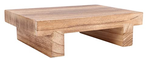 Multifunktionaler Tritthocker aus Massivem Holz - Stabil für Hohe Betten, Küche, Wohnzimmer, Schrank - Für Kinder und Erwachsene - 25 x 18 x 7cm
