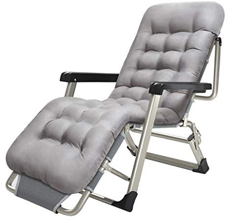 Balcony Office Relaxing Chair Oversized Garden Loungers and Recliners in Warehouse | Heavy Duty Metal Folding Reclining Garden Chairs with Foot Stool | Outdoor Patio Deck Chairs fo