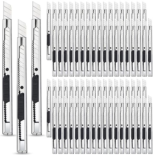 Willbond 200 Pcs Box Cutters Utility Knife Small Retractable Snap off Box Cutters 9 mm Wide Blade Cutter for Letter or Small Box Opening and Paper Cutting and DIY Craft for Home Office Craft Hobby Use