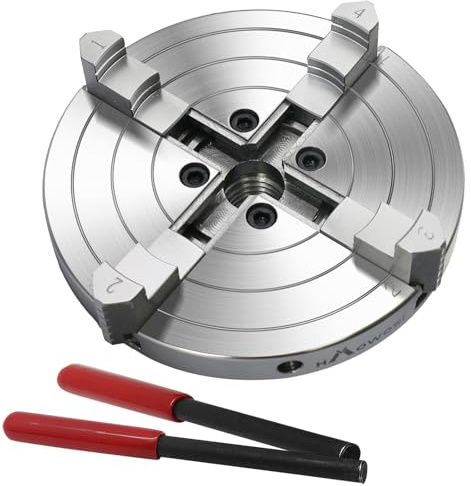 Wood Lathe Chuck 6 inch 4 Jaws Self-Centering Lathe Chucks Thread 1 x 8TPI Lathe Chuck,4 Jaw Chuck for Wood Lathe
