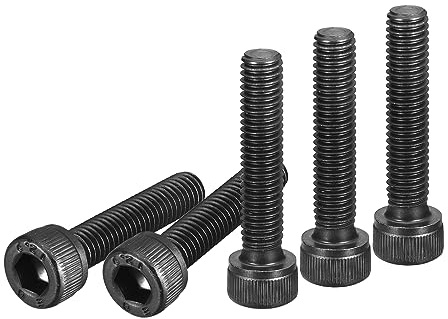 DTGN M6x30mm Sechskantschrauben mit Innensechskant, 25 Stück, Legierter Stahl der Güteklasse 12.9, Metrisches Gewinde, Schwarz beschichtet, UNC-Gewinde vollständig durchgezogen