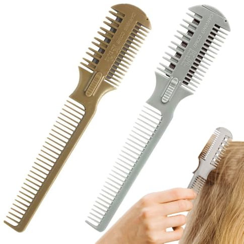 KAEGOUSY 2-in-1 Dual Side Hair Thinning Comb Razor for Cutting and Styling
