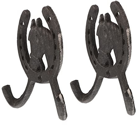 BUGUUYO Hufeisenhaken 2er-set Kleiderbügel Aus Gusseisen Zur Wandmontage Retro-dekorhaken Für Zuhause