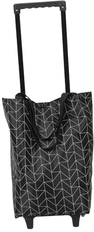 Mobestech Trolley Transportation Foldable Shopping Retractable Bag with Wheels Frame Handle, Black Oxford Cloth and Metal Cart Carrying Heavy Items and Convenient for Grocery
