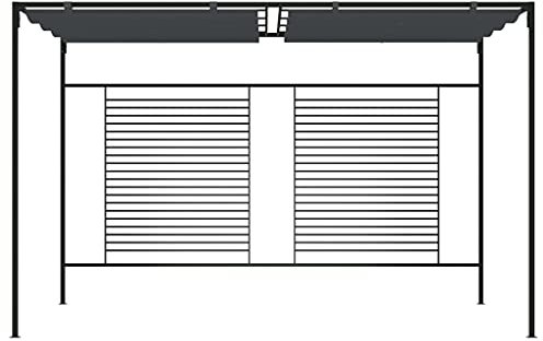 Tent Shelter Weidezelt Vorzelt - Pavillon mit Ausziehbarem Dach 4x3x2,3 m Anthrazit 180 g/m² für Party Camping Events Garten