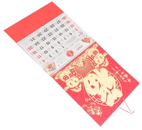OKUMEYR Chinesischer Wandkalender Kalendermotiv Jahr Der Schlange Traditionelle Dekoration Für Zuhause Büro Und Gastronomie Robuste Papierqualität Klare Drucke Vielseitig Einsetzbar