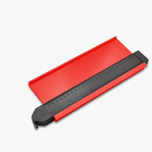 Calibro di profilo allargato con blocco per una misurazione precisa del contorno, strumento duplicatore per piastrelle, laminato e marcatura del legno (25,4 cm, rosso)