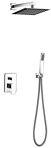 QUEAWOQ Shower Faucet Set LED Rain Shower Set Hotel Modern Bathroom Shower Faucet Hot and Cold Mixer Brass Bathtub Wall Mounted Shower System-10 in (8 A) Octopus feet