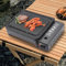 Kit de barbecue de camping, cartouches de gaz, réchaud à gaz d'extérieur, réchaud de camping portable pour pique-nique, voyage, trekking avec plaque de cuisson, grille de cuisson et mallette de