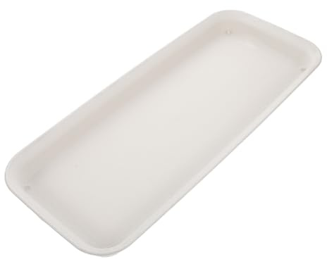 INOOMP Vassoio Rettangolare Sottovaso Versatile per Piante in Plastica Bianco capacità Grande e Design Spesso per Vasi da Interno ed Esterno