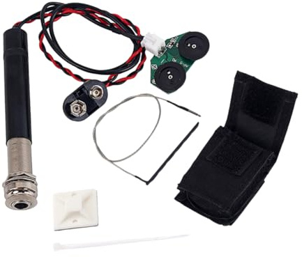 Warmhm Piezo Gitarren Tonabnehmer mit Endpin Buchse für Akustische Gitarre Metallmaterial Lautstärke und Klangregelung Geeignet für Folk und Akustikgitarren