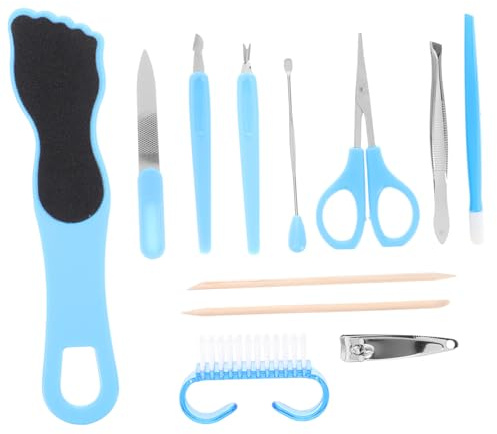 SAFIGLE Professionelles Maniküre Satz für Fußpflege Multifunktionale Fußfeile aus Abs und Edelstahl Rutschfester Griff für Pediküre und Hornhautentfernung Zufällige Farbe