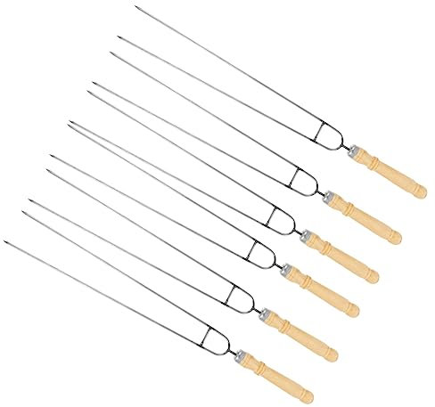TOYANDONA 12 Pièces Brochettes à Bbq Inoxydable de Aiguilles Longues pour Viande Accessoires de Barbecue Résistants Pratiques