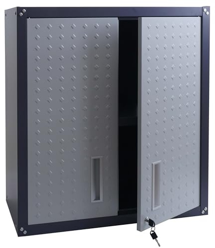 Mendler Hängeschrank HWC-O52, Wandschrank Lagerschrank Bücherschrank, abschließbar Stahl 77x77x31cm - hellgrau/dunkelgrau | Wandschrank, Lagerschrank, Bücherschrank, abschließbar