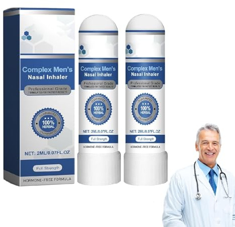 Komplexer Naseninhalator für Männer, natürlicher Naseninhalator-Stick, stellt Energie und Vitalität wieder her, für die Körperpflege (2pcs)