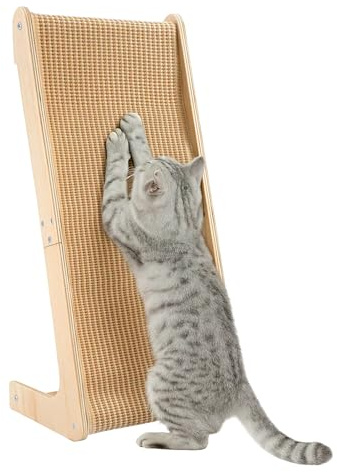 Trintion Sisal-Kratzbaum mit doppeltem Verwendungszweck, großer Katzenkratzbaum, L-förmiges Kratzpad für Hauskatzen, 69 cm hoch, Wandmöbelschutz für alle Katzen zum Spielen und Entspannen