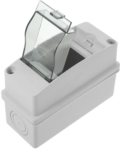 CLISPEED Außenverteilerkasten 2-wege Stromverteilerkasten Ip65 Schutzgehäuse aus Abs und PC mit Transparentem Fenster Weiß für Innen und Außenbereich Modernes Design