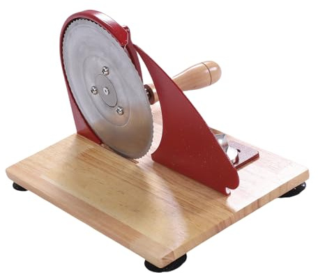 Qcwwy Máquina de Corte de Pan de Manivela de Mano, Base de Madera Manual Portátil Máquina de Pan de Pan Cortador de Piñón para de Pan de la de Masa Fermentada Tostadas